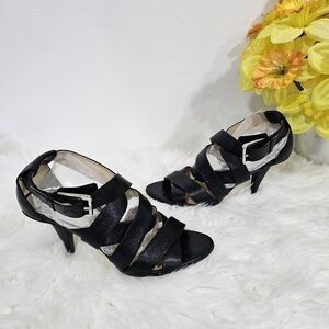Michael Kors heels black leather size 8M Strappy sandals